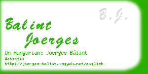 balint joerges business card